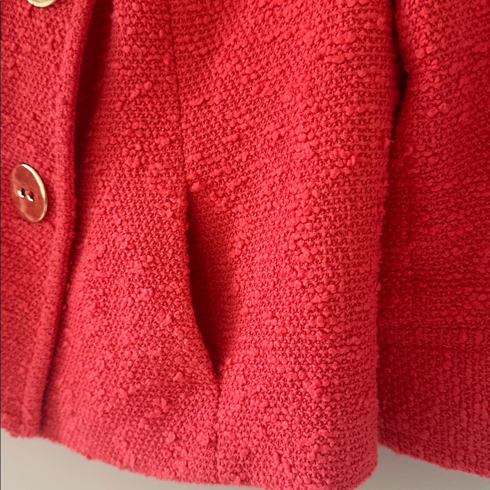 Milly Coral Textured Short Collared Blazer Jacket Size 6 Preppy Jackie Old Money - Picture 4 of 11